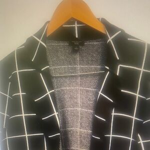 Ann Taylor Black and White Checkered Blazer